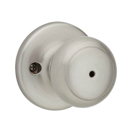 Kwikset Cove Knob Privacy Door Lock with New Chassis with 6AL Latch and RCS Strike Satin Nickel Finish 300CV-15
